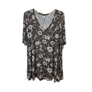 Boutique Unbranded Womens Size 3X V Neck Pullover Stretch Tunic Top Short Sleeve